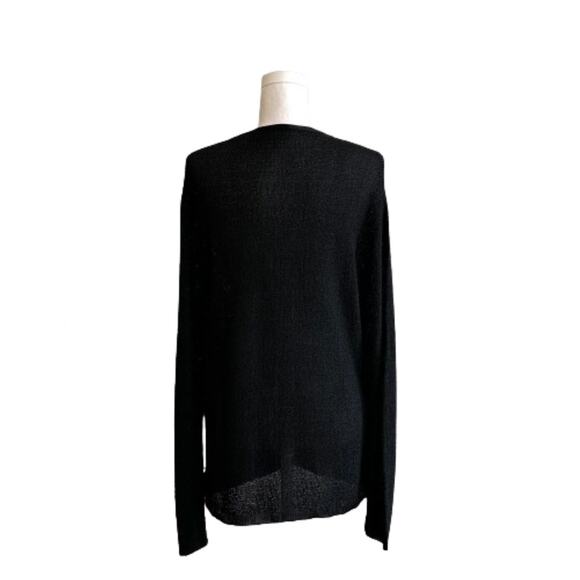 Chicos Design Black Open Weave Knit Button Front Cardigan Sweater Size M/L - Picture 5 of 12